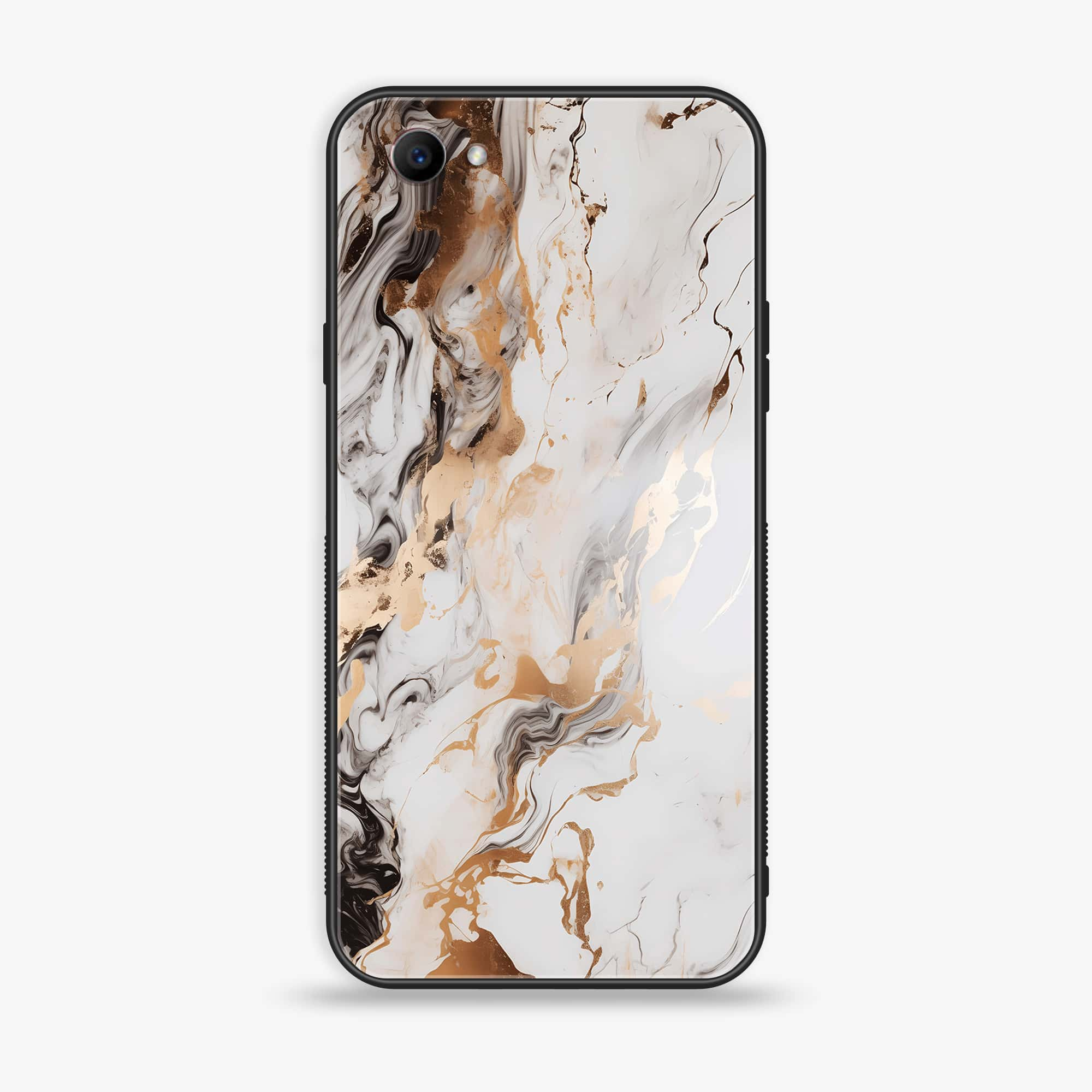 Oppo F7 Youth - Liquid Marble Series - Premium Printed Glass soft Bumper shock Proof Case