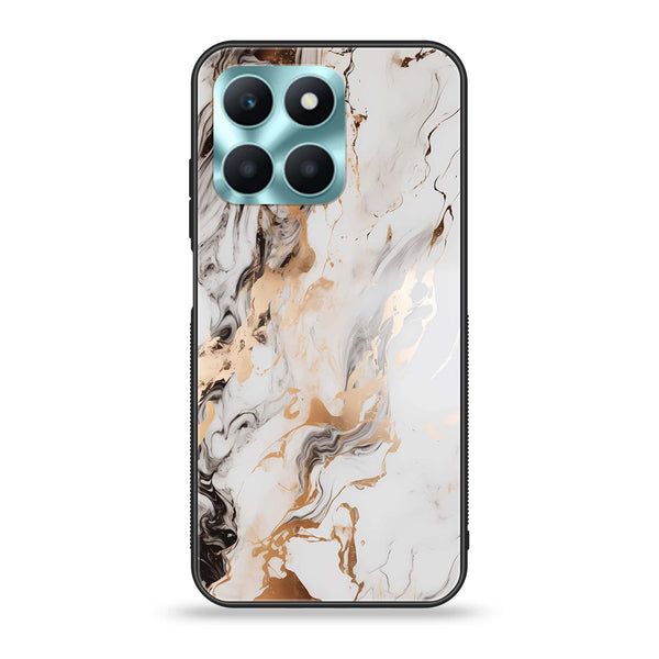Honor X6a - Liquid Marble Series - Premium Printed Glass soft Bumper shock Proof Case