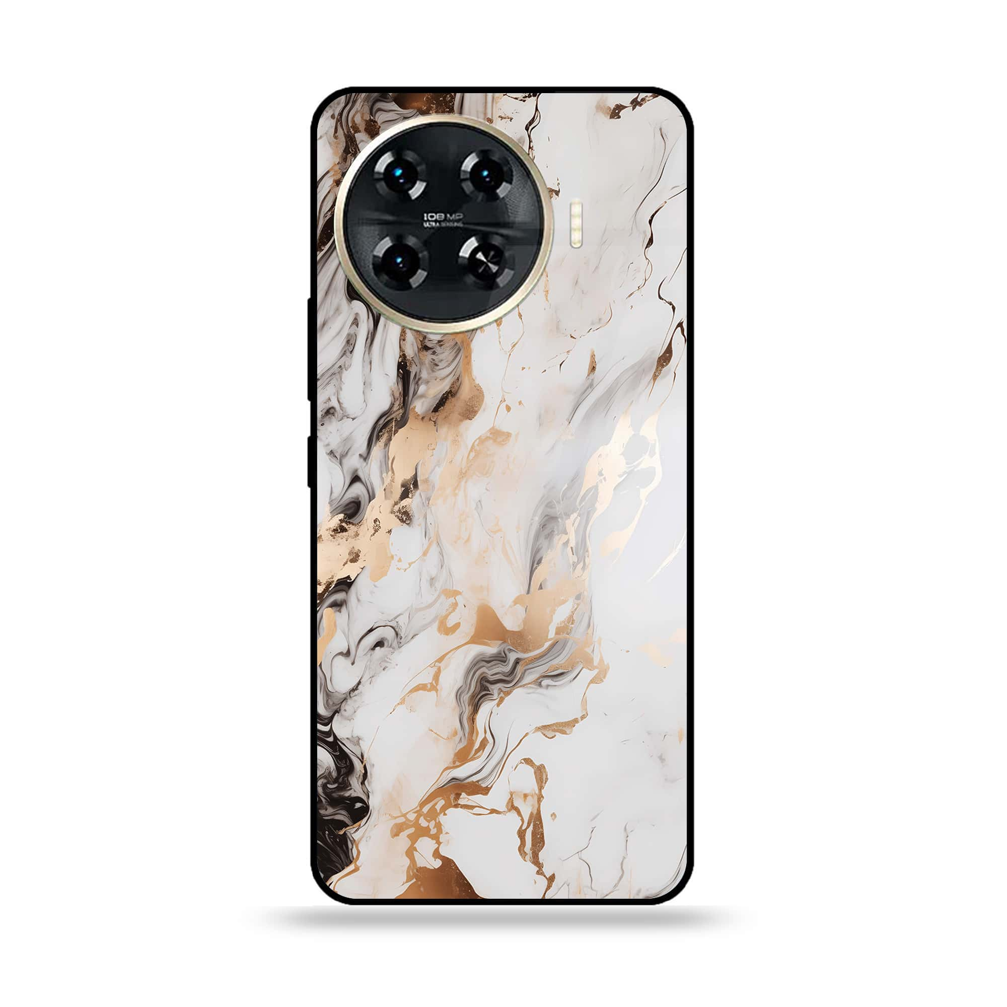 Tecno Spark 20 pro plus - Liquid Marble Series - Premium Printed Glass soft Bumper shock Proof Case