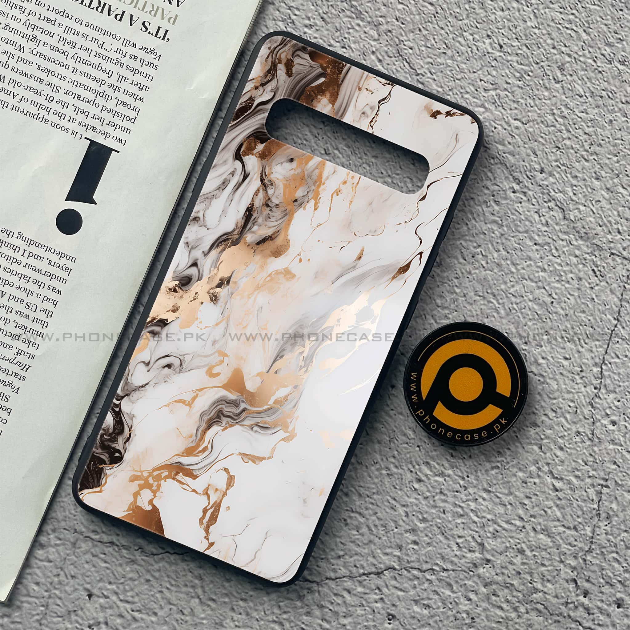 Samsung Galaxy S10 5G - Liquid Marble Series - Premium Printed Glass soft Bumper shock Proof Case