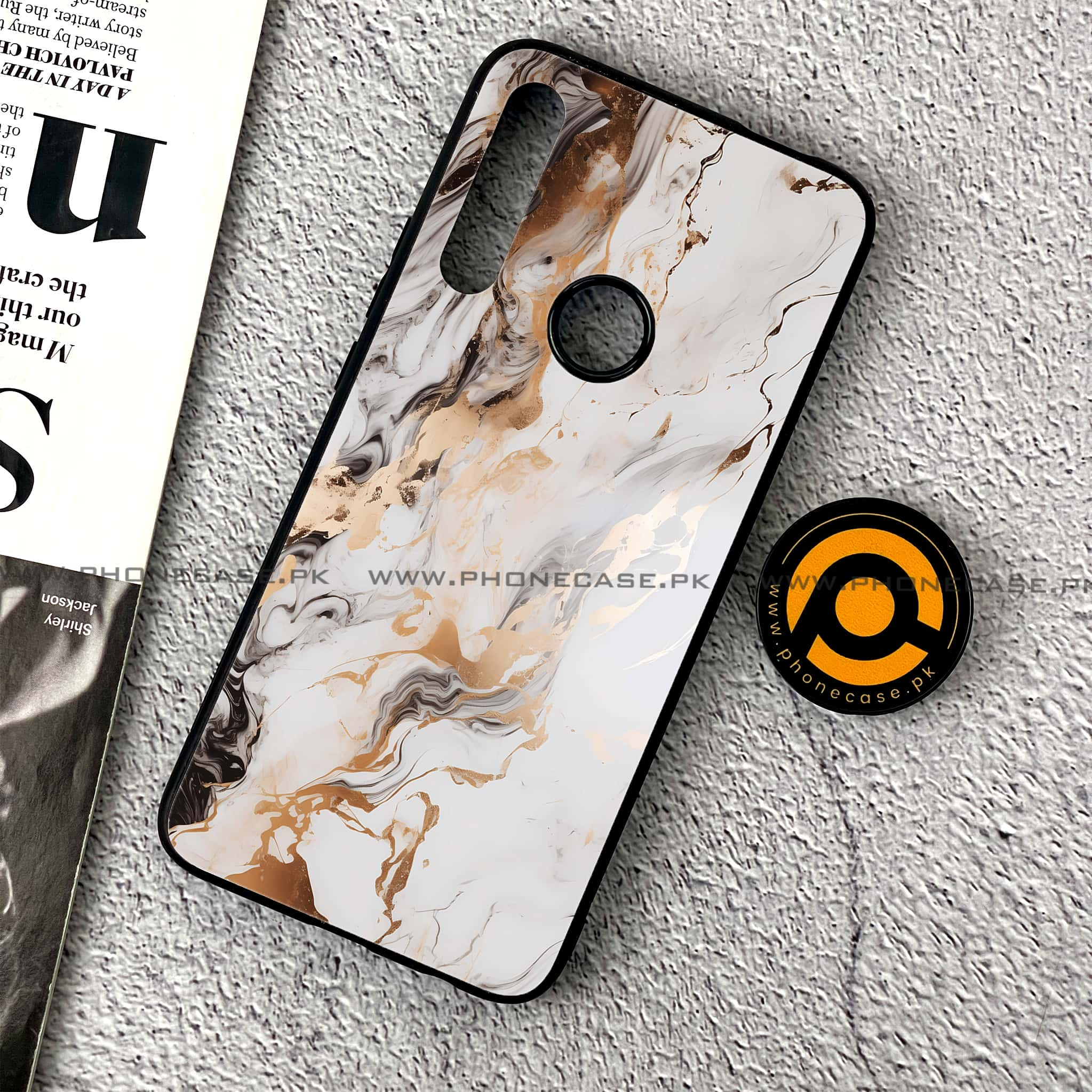 Huawei Y9 Prime (2019) - Liquid Marble Series - Premium Printed Glass soft Bumper shock Proof Case