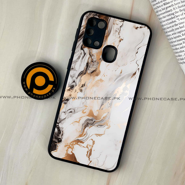 Galaxy M31 - Liquid Marble Series - Premium Printed Glass soft Bumper shock Proof Case