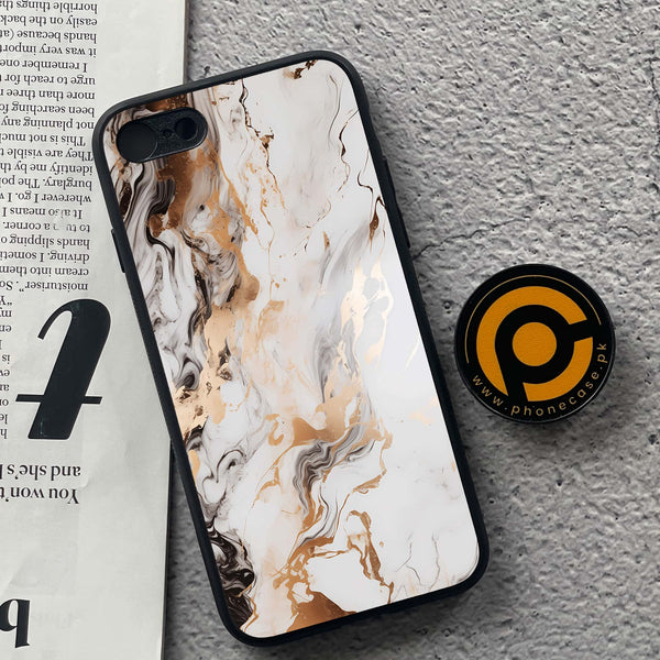 iPhone 7 / 8 - Liquid Marble Series - Premium Printed Glass soft Bumper shock Proof Case