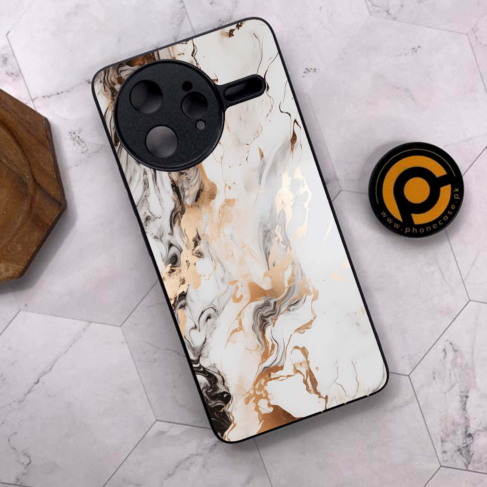 Xiaomi Poco F7 Ultra 5G - Liquid Marble Series - Premium Metal Printed soft Bumper shock Proof Case