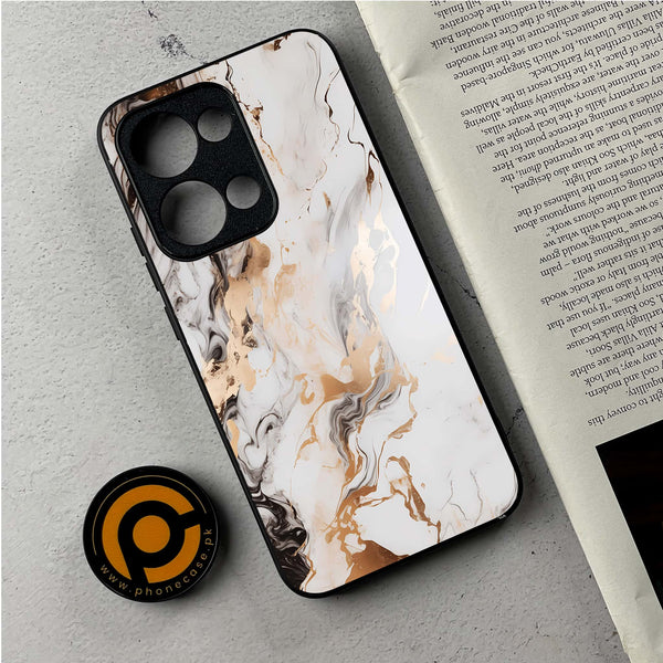 Oppo Reno 13 - Liquid Marble Series - Premium Metal Printed Soft Bumper Shockproof Case