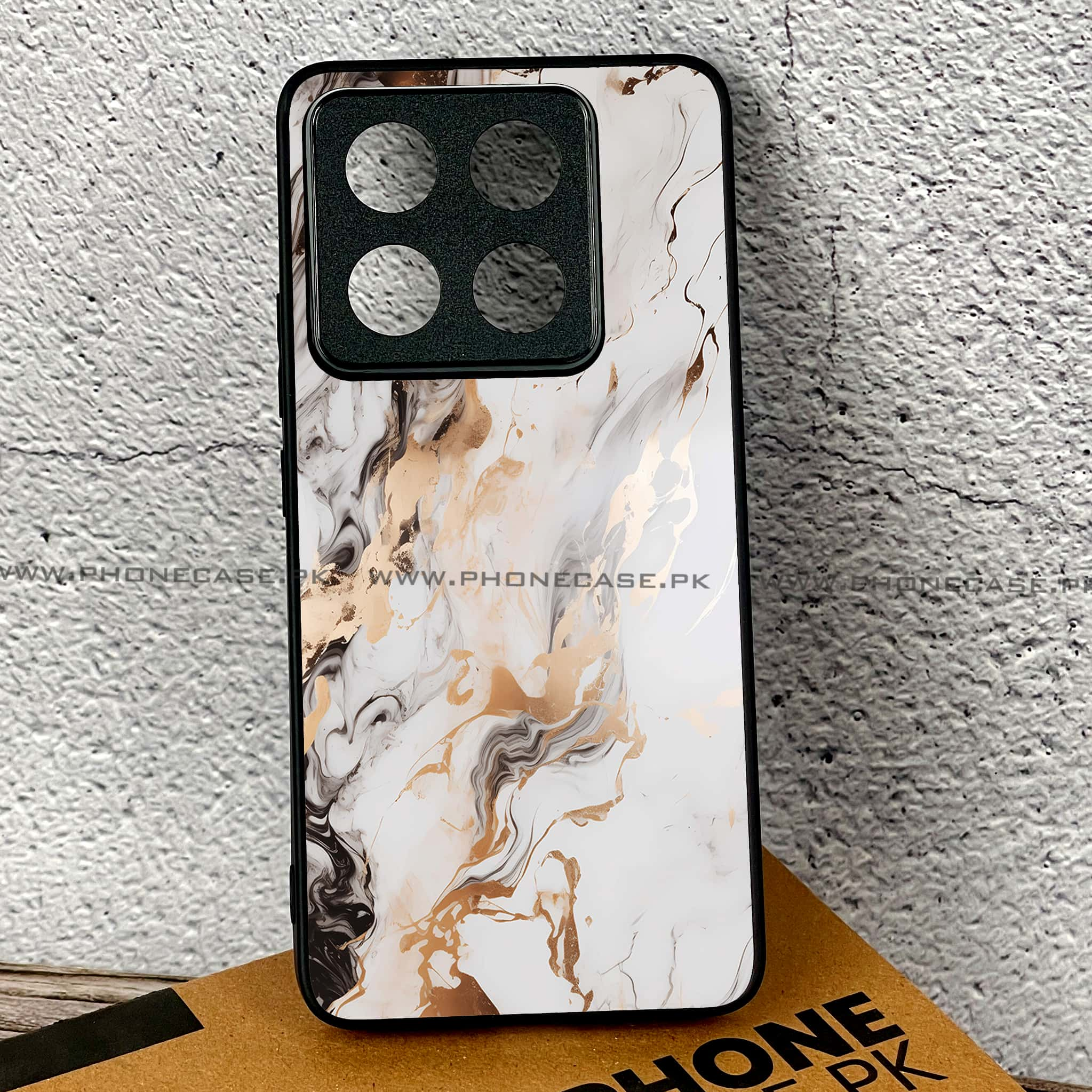 Xiaomi 14T - Liquid Marble Series - Premium Printed Glass soft Bumper shock Proof Case