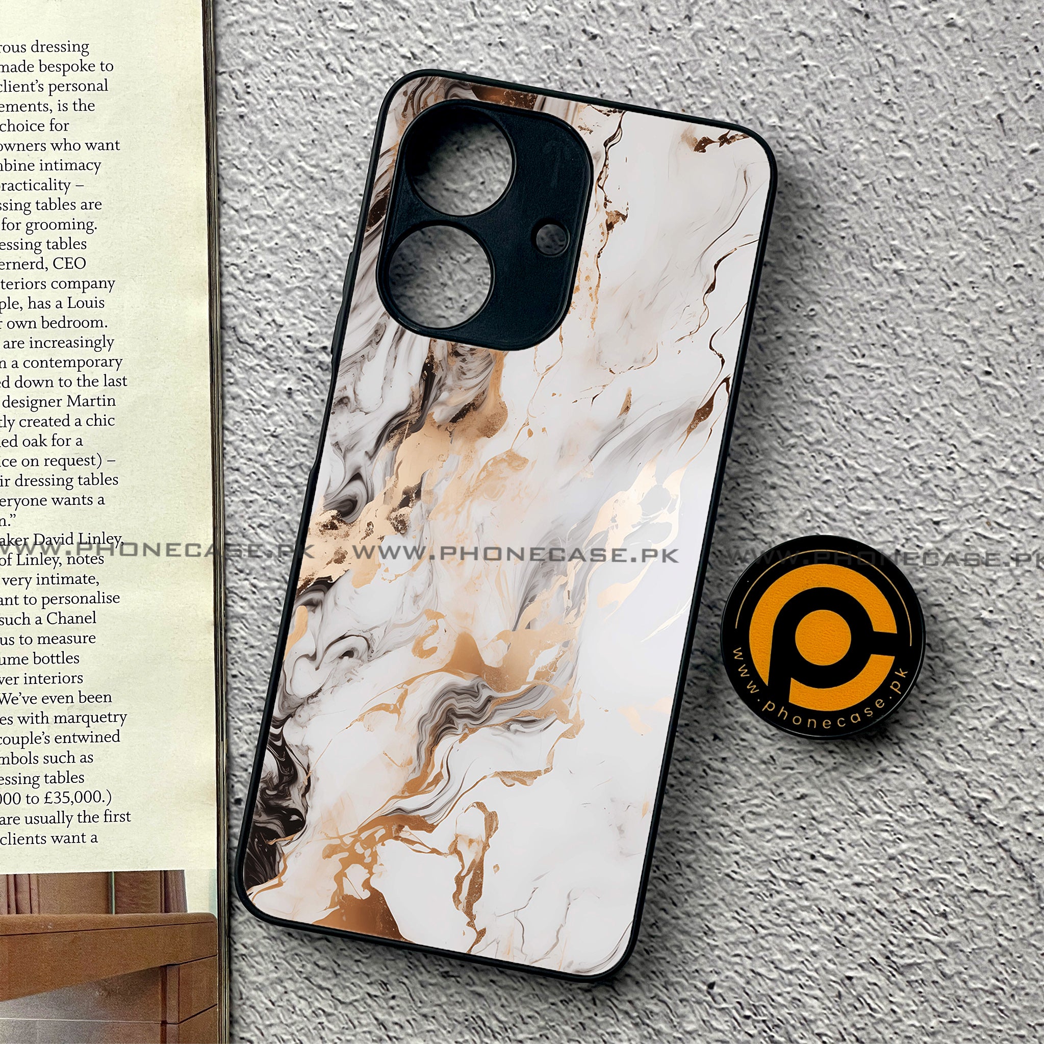 Realme Note 60 - Liquid Marble Series - Premium Printed Glass soft Bumper shock Proof Case