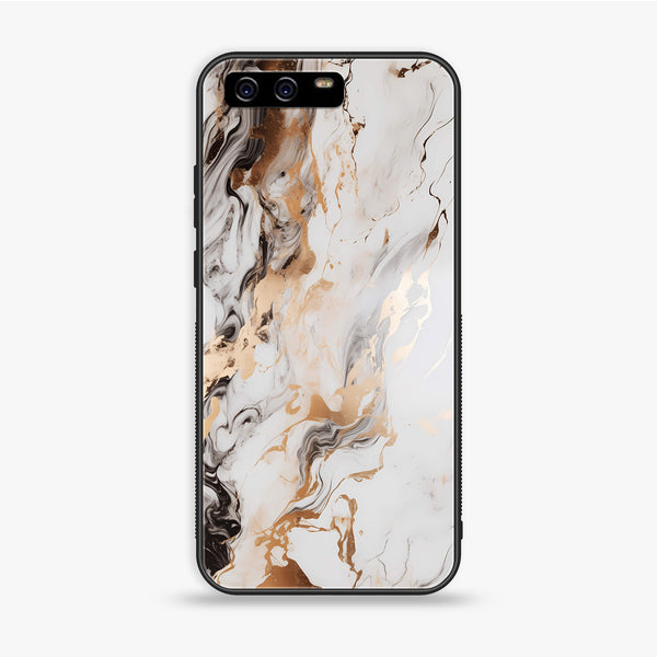 Huawei P10 Plus - Liquid Marble Series - Premium Printed Glass soft Bumper shock Proof Case