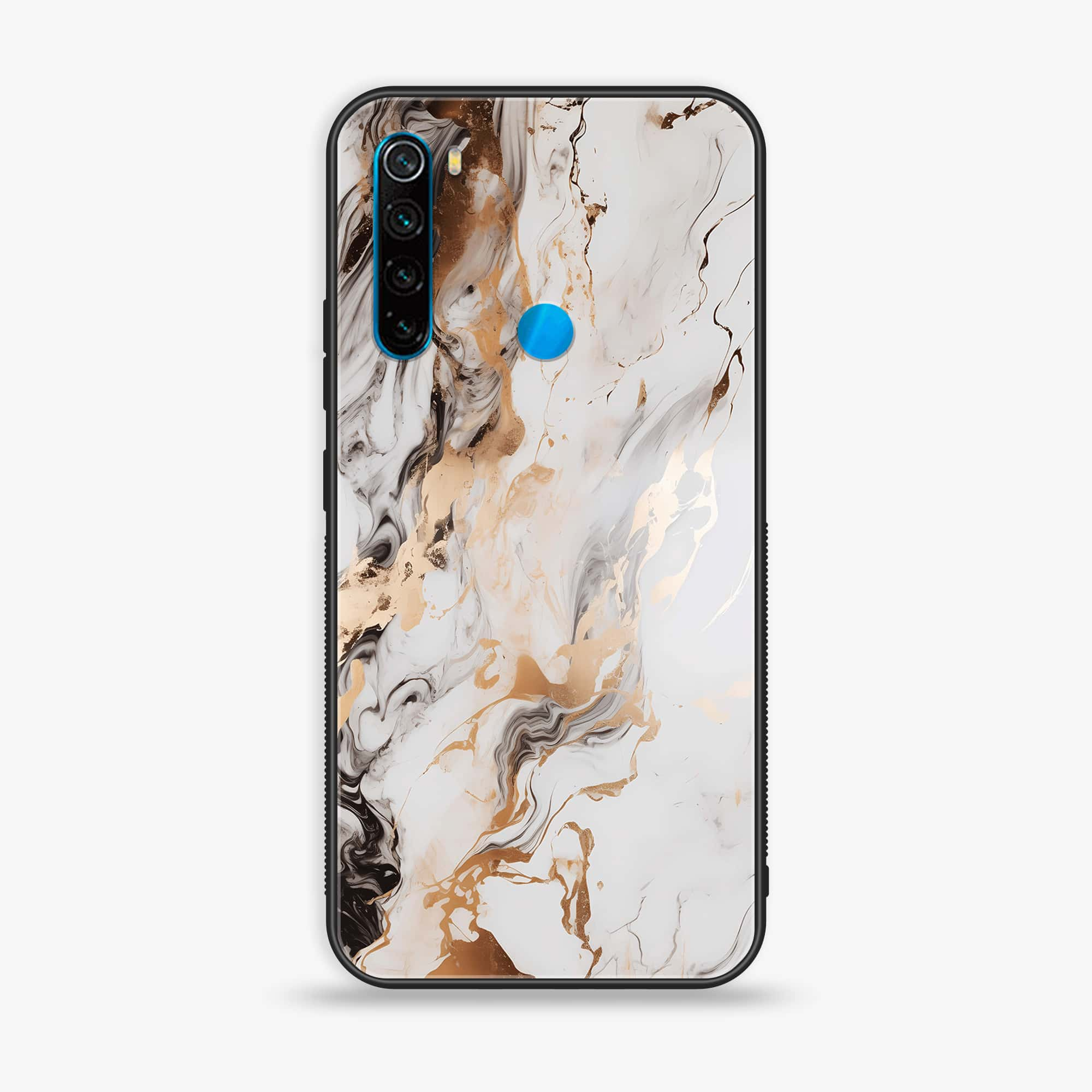 Redmi Note 8 - Liquid Marble Series - Premium Printed Glass soft Bumper shock Proof Case