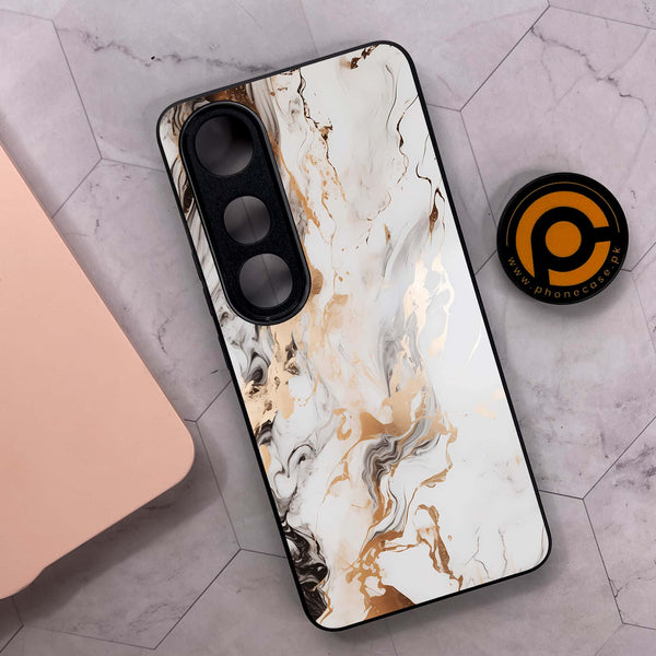 Vivo V50 Lite - Liquid Marble Series - Premium Metal Printed soft Bumper shock Proof Case