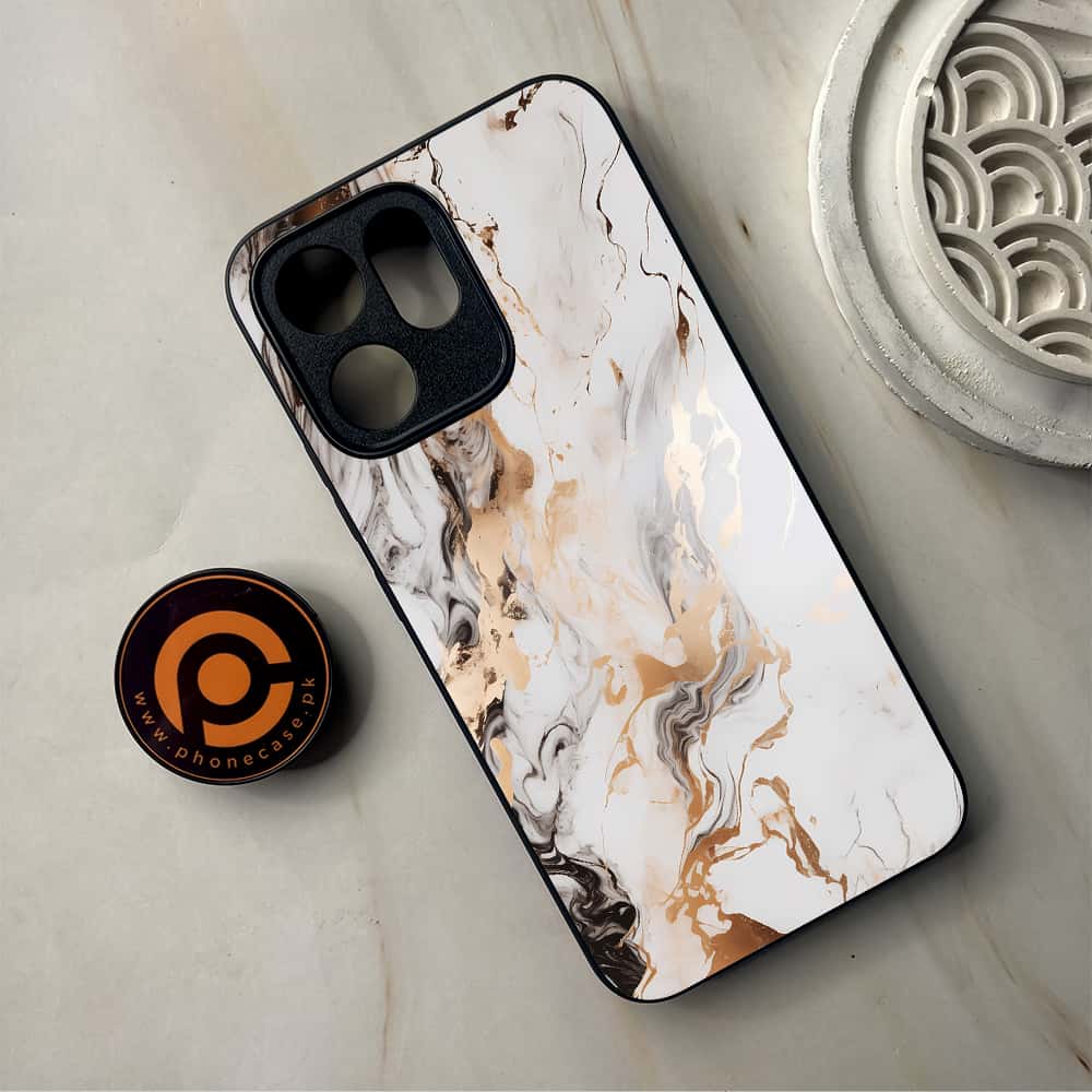 Oppo Reno 14F - Liquid Marble Series - Premium Metal Printed Soft Bumper Shockproof Case