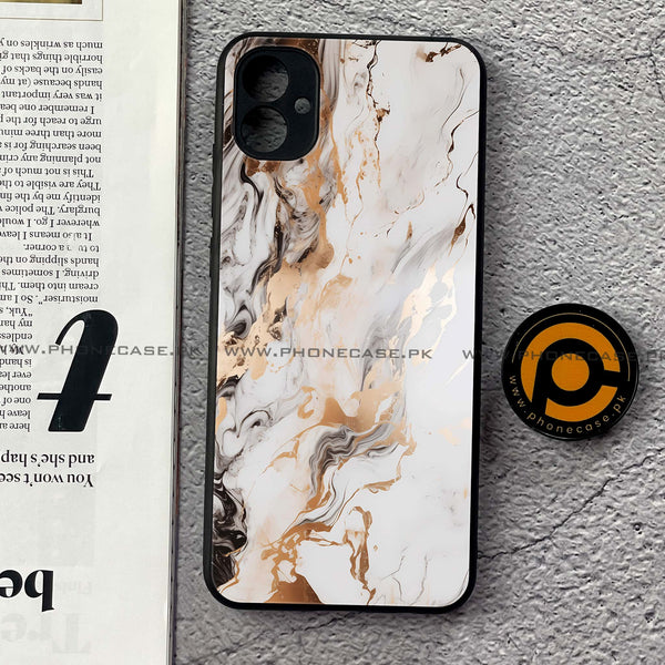 Samsung Galaxy A04e - Liquid Marble Series - Premium Printed Glass soft Bumper shock Proof Case