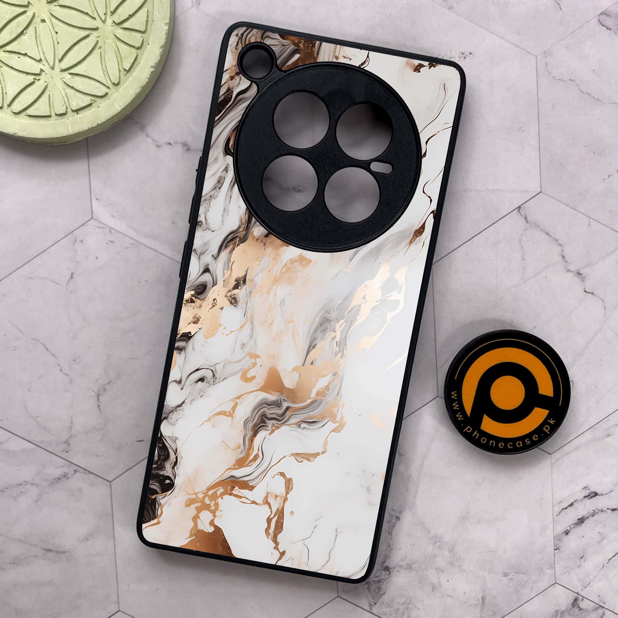 Infinix Zero 40 5G - Liquid Marble Series - Premium Metal Printed soft Bumper shock Proof Case