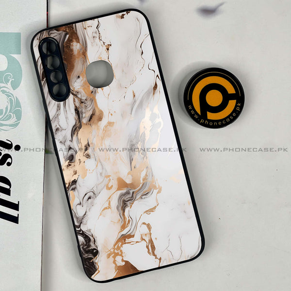 Infinix Hot 8 Lite - Liquid Marble Series - Premium Printed Glass soft Bumper shock Proof Case