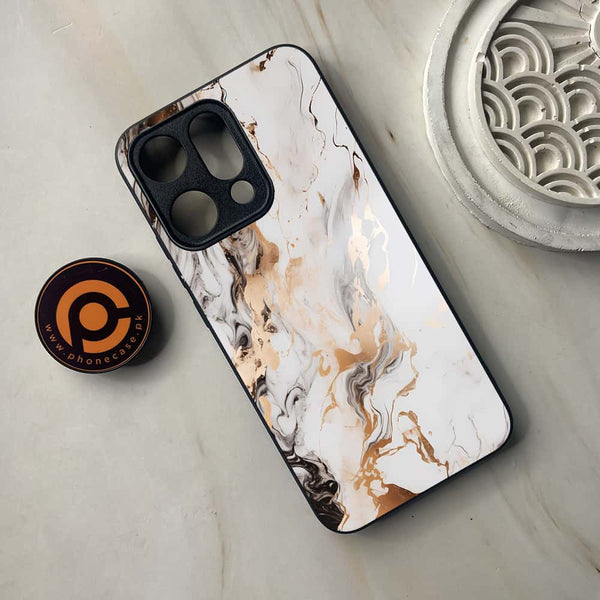 Oppo Reno 14 5G - Liquid Marble Series - Premium Metal Printed soft Bumper shock Proof Case