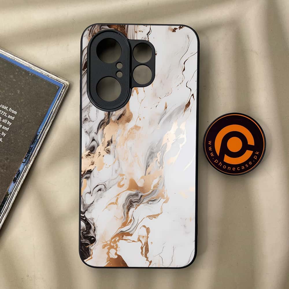 Vivo X200 FE - Liquid Marble Series - Premium Metal Printed soft Bumper Shock Proof Case