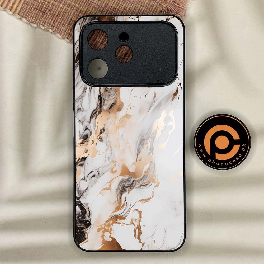 Tecno Spark 40 - Liquid Marble Series - Premium Metal Printed soft Bumper shock Proof Case