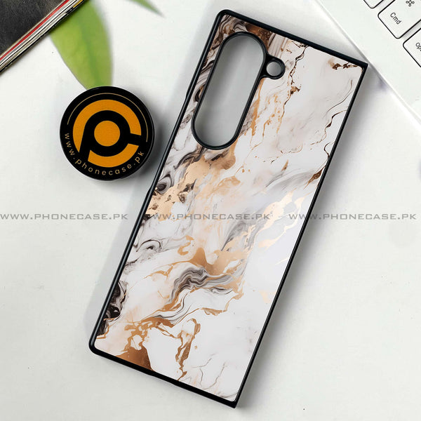 Samsung Galaxy Z Fold 6 - Liquid Marble Series - Premium Printed Metal soft Bumper shock Proof Case