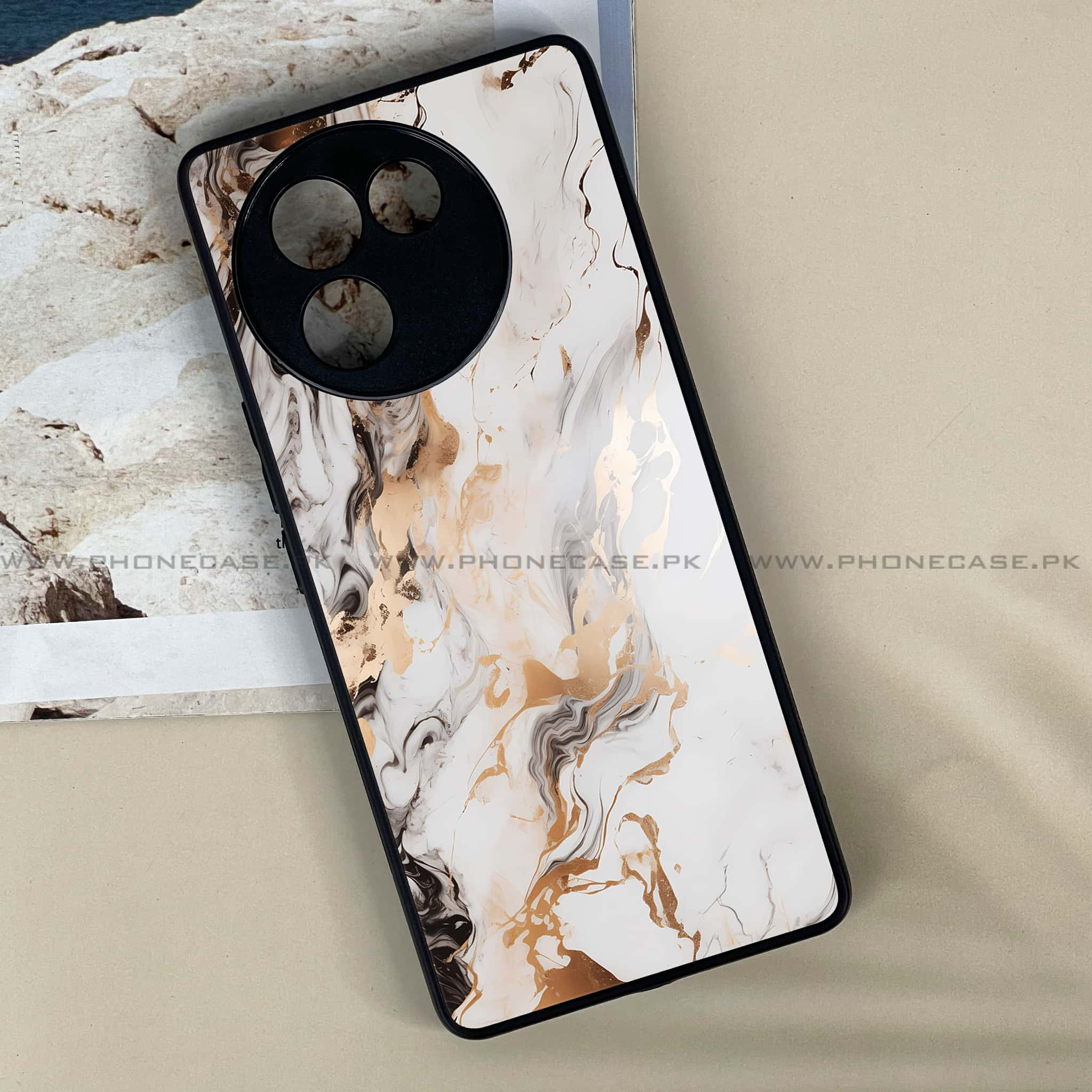 Vivo V30E - Liquid Marble Series - Premium Printed Metal soft Bumper shock Proof Case