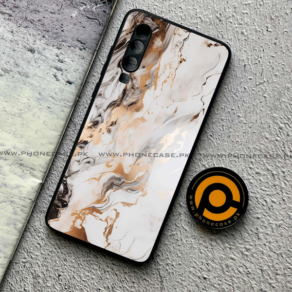 Huawei P30 - Liquid Marble Series - Premium Printed Glass soft Bumper shock Proof Case