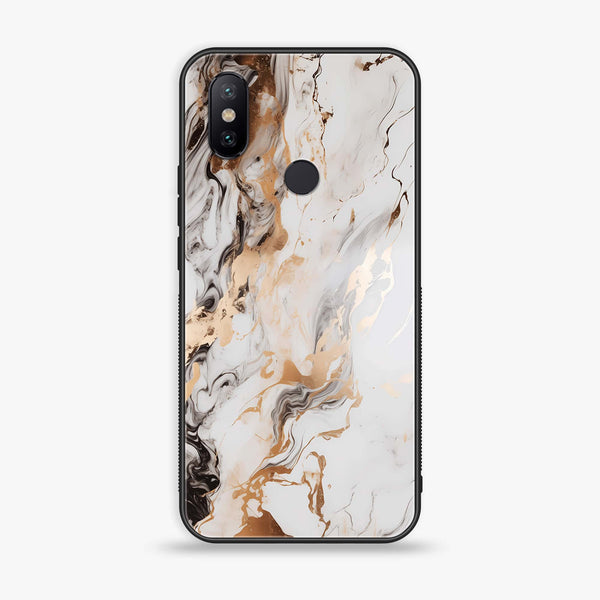 Xiaomi Mi A2 / Mi 6X - Liquid Marble Series - Premium Printed Glass soft Bumper shock Proof Case