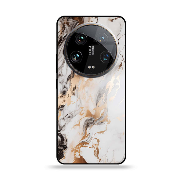 Xiaomi 14 Ultra - Liquid Marble Series - Premium Printed Glass soft Bumper shock Proof Case