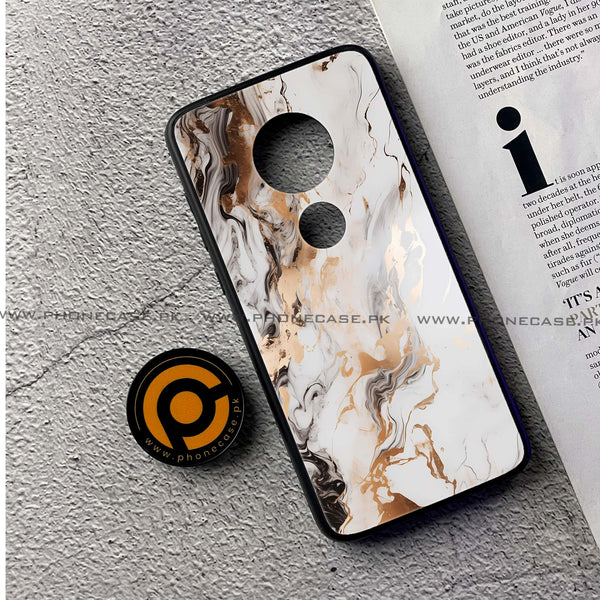 Moto G7 - Liquid Marble Series - Premium Printed Glass soft Bumper shock Proof Case