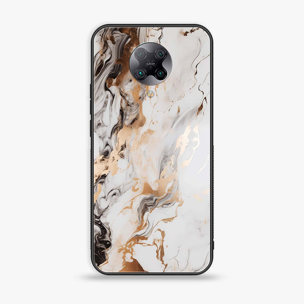 Xiaomi Poco F2 Pro - Liquid Marble Series - Premium Printed Glass soft Bumper shock Proof Case
