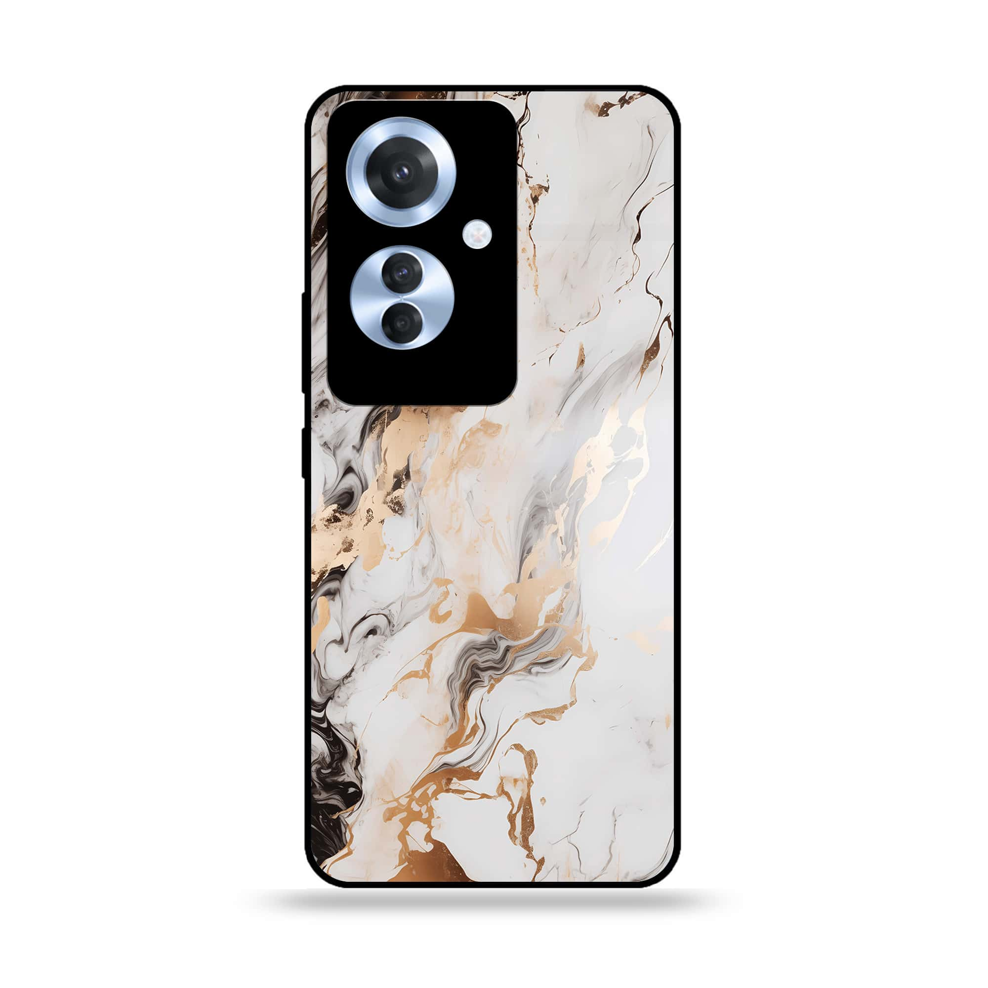 Oppo Reno 11F - Liquid Marble Series - Premium Printed Glass soft Bumper shock Proof Case