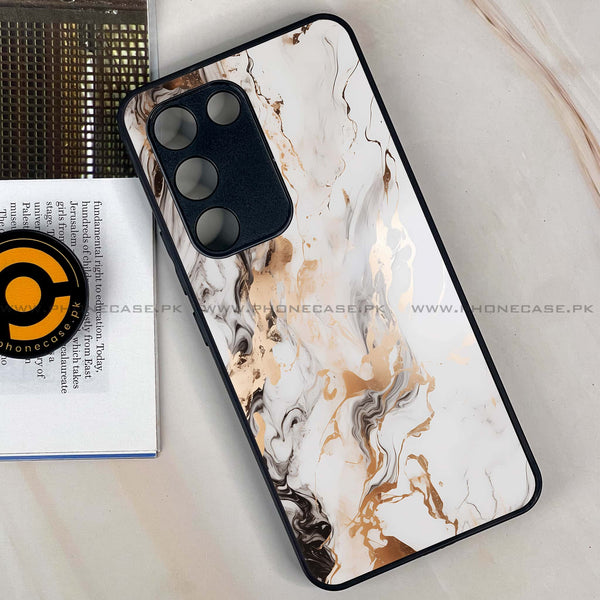 Vivo V30 Lite 4G - Liquid Marble Series - Premium Metal Printed soft Bumper shock Proof Case