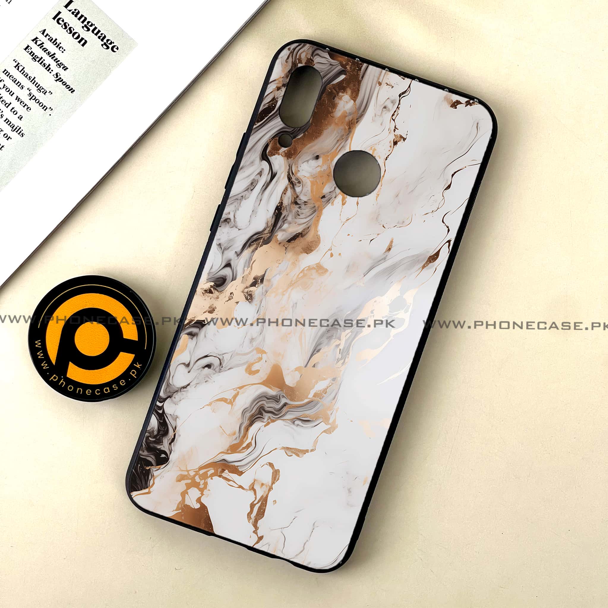 Huawei Nova 3 - Liquid Marble Series - Premium Printed Glass soft Bumper shock Proof Case