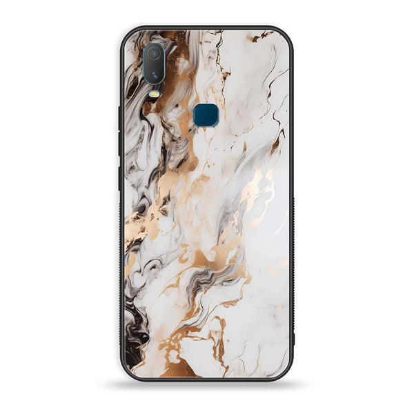 VIVO Y11 - Liquid Marble Series - Premium Printed Glass soft Bumper shock Proof Case