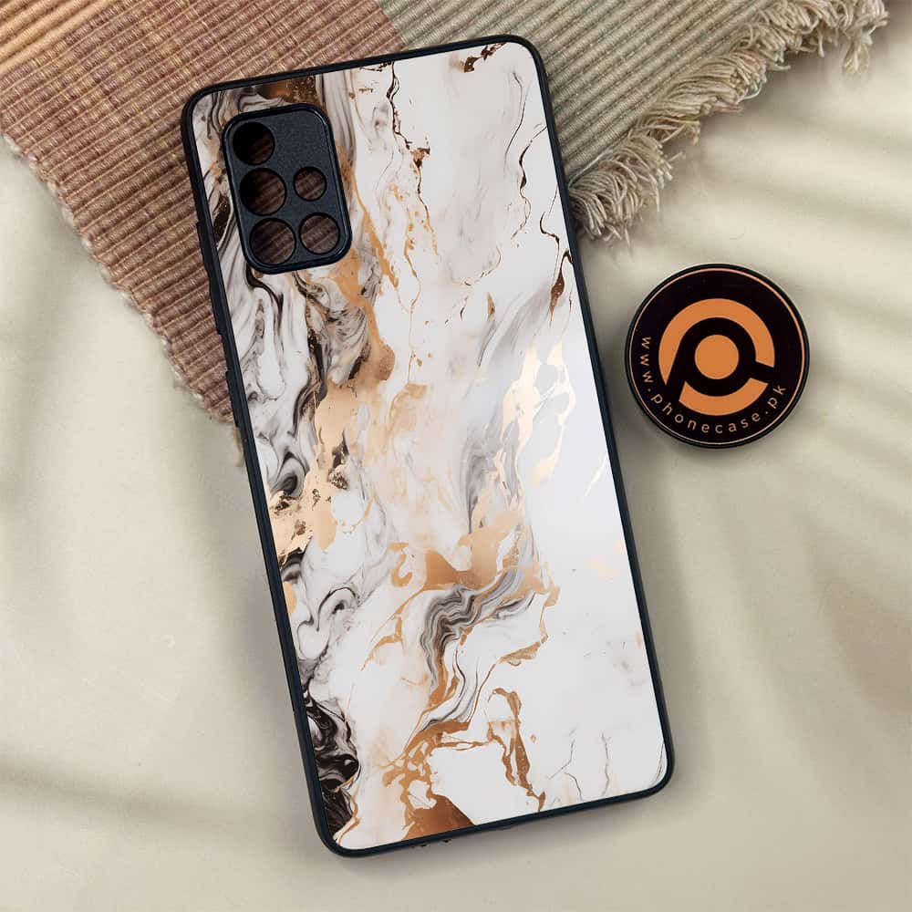 Samsung Galaxy A71 - Liquid Marble Series - Premium Metal Printed soft Bumper shock Proof Case