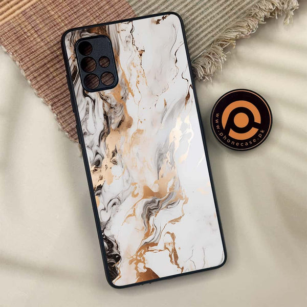 Samsung Galaxy A71 - Liquid Marble Series - Premium Metal Printed soft Bumper shock Proof Case