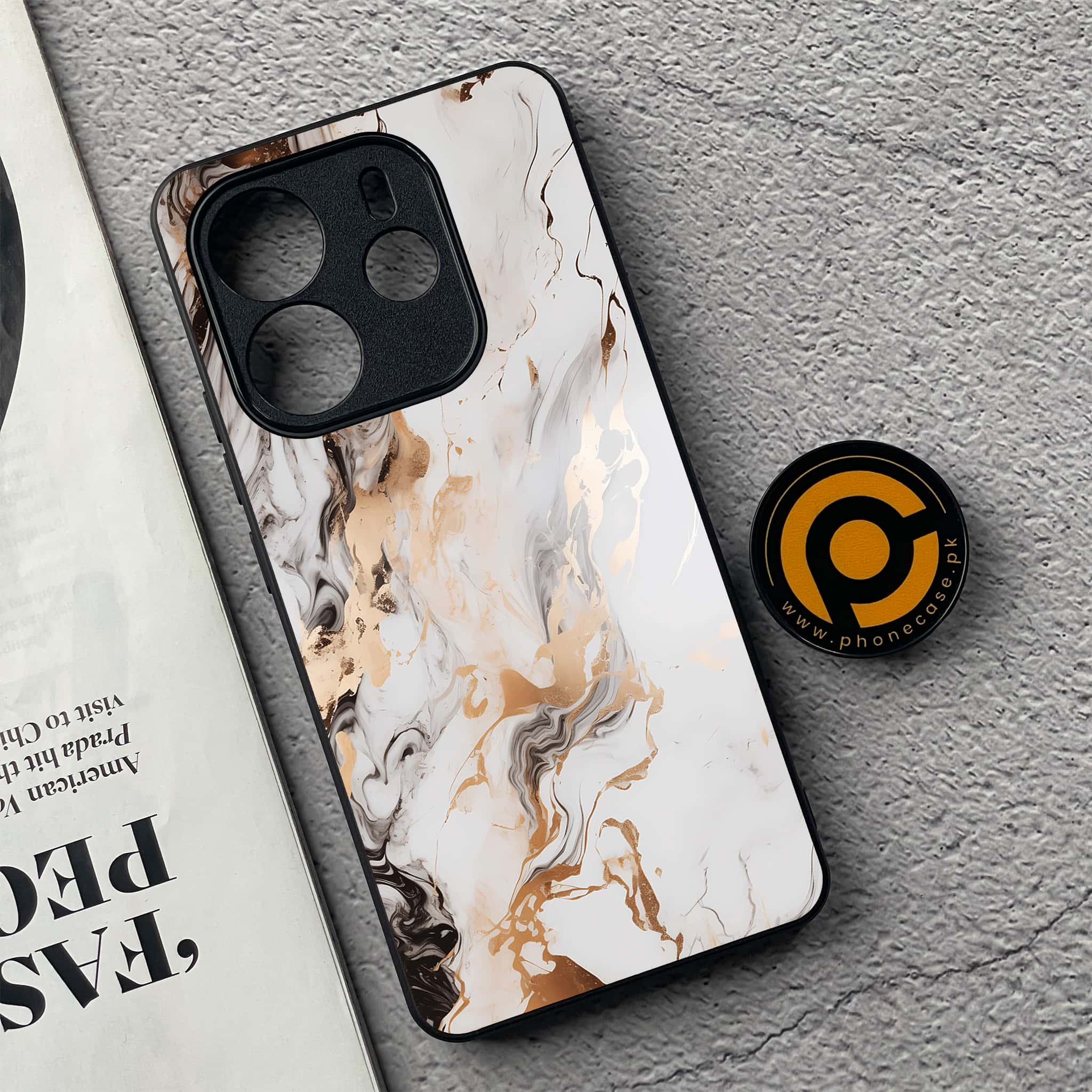 Xiaomi Redmi Note 14 - Liquid Marble Series - Premium Printed Glass soft Bumper shock Proof Case