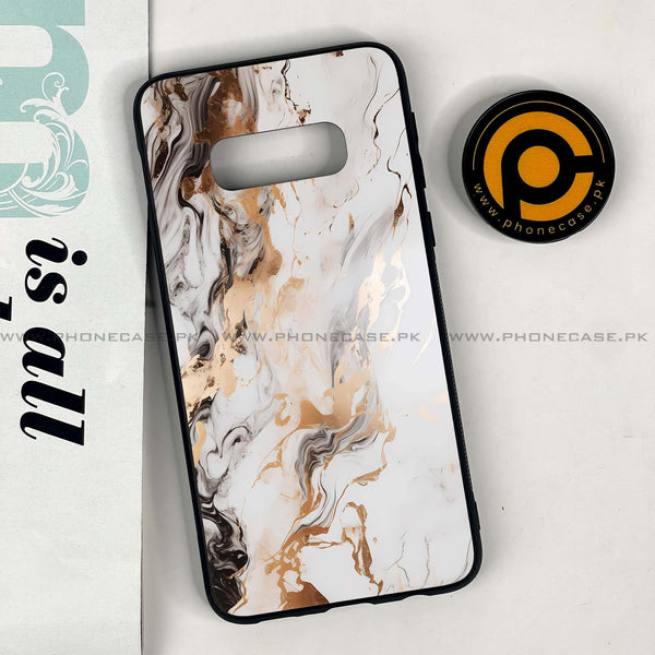 Galaxy S10e - Liquid Marble Series - Premium Printed Glass soft Bumper shock Proof Case