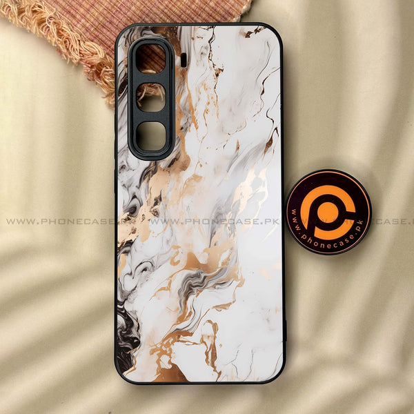 Infinix Hot 60 Pro - Liquid Marble Series - Premium Metal Printed soft Bumper shock Proof Case