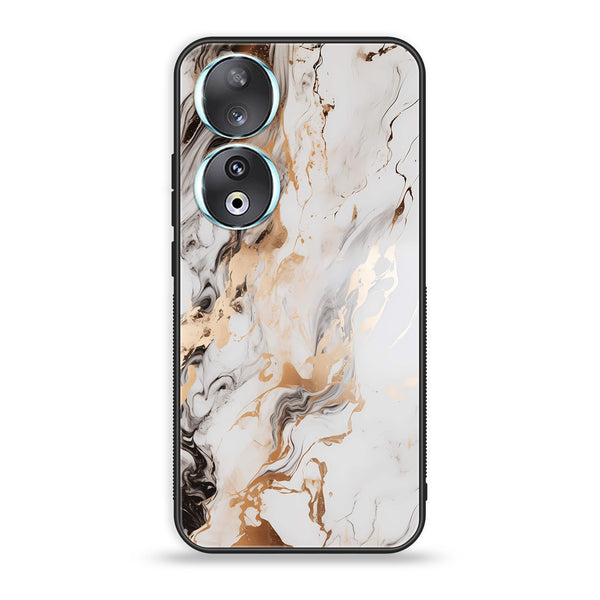 Huawei Honor 90 - Liquid Marble Series - Premium Printed Glass soft Bumper shock Proof Case