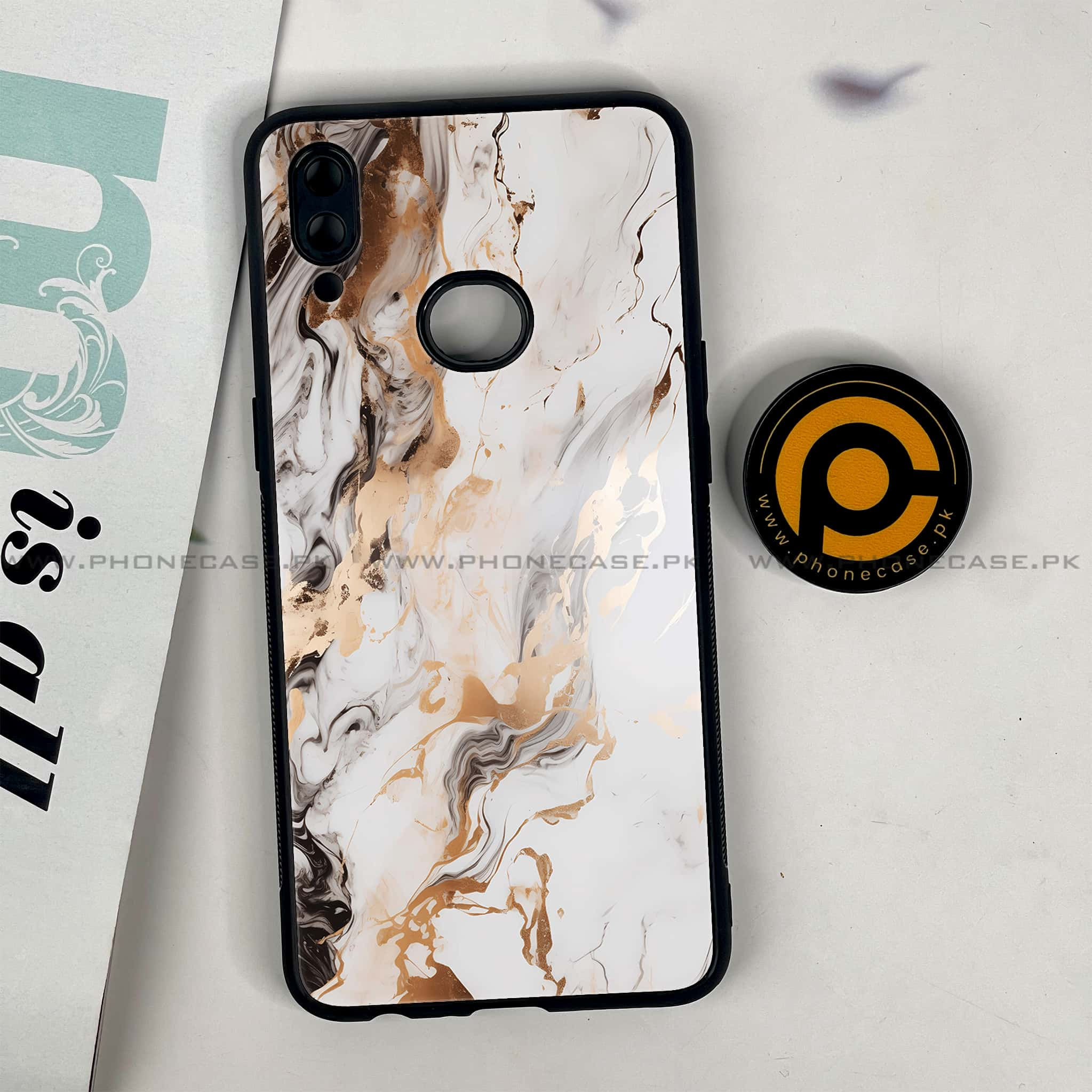 Galaxy A10s - Liquid Marble Series - Premium Printed Glass soft Bumper shock Proof Case