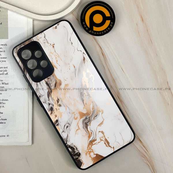 Samsung Galaxy A32 4G - Liquid Marble Series - Premium Printed Glass soft Bumper shock Proof Case