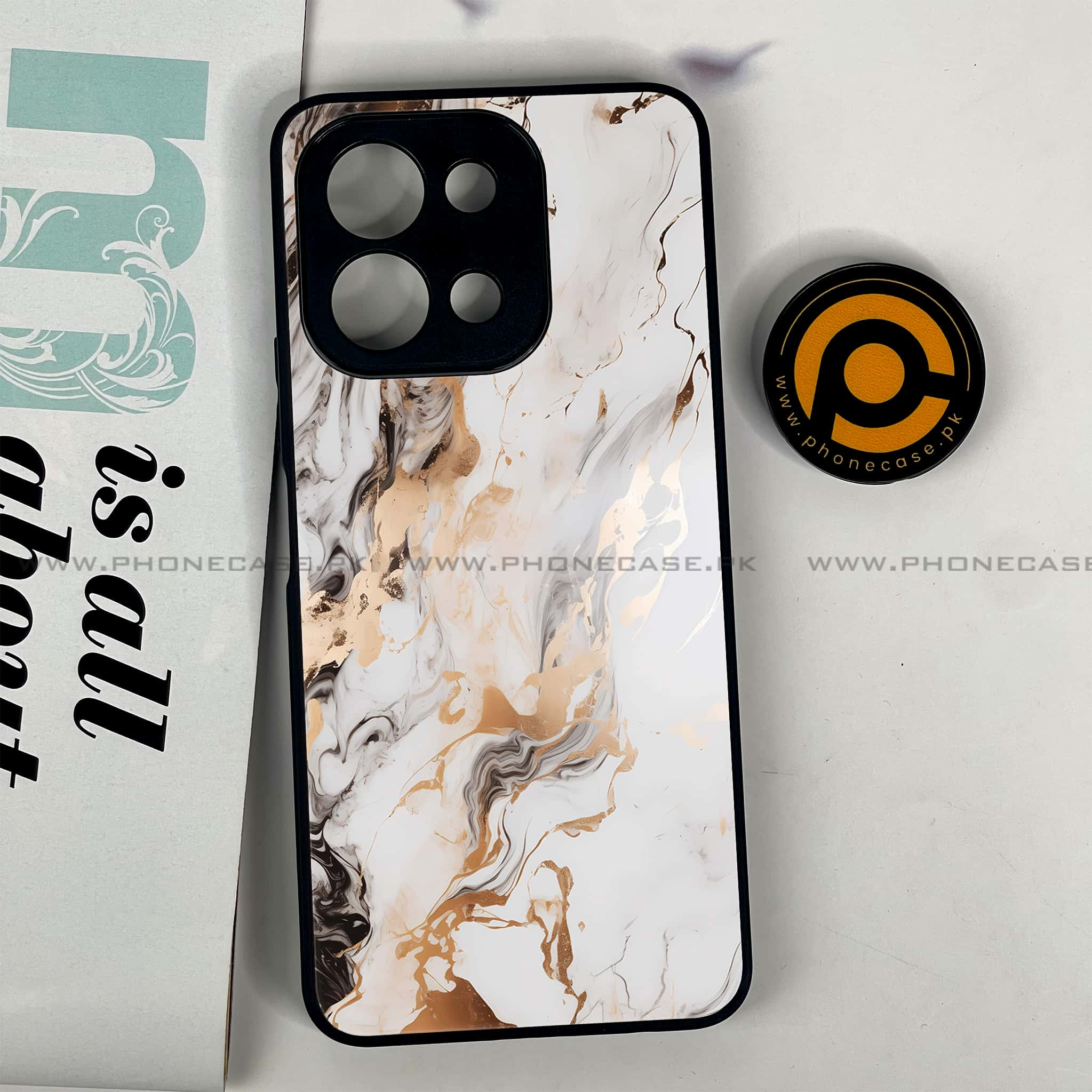 Vivo Y28 - Liquid Marble Series - Premium Printed Glass soft Bumper shock Proof Case