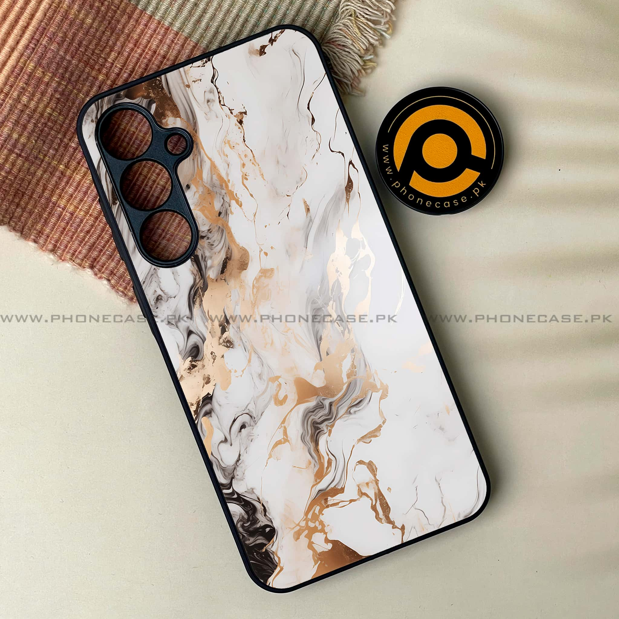 Galaxy A55 5G - Liquid Marble Series -  Premium Printed Metal soft Bumper shock Proof Case