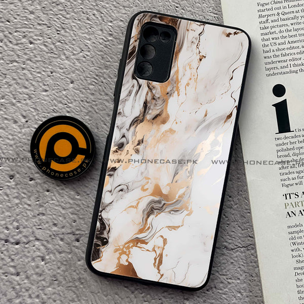 Samsung Galaxy A03s - Liquid Marble Series - Premium Printed Metal soft Bumper shock Proof Case