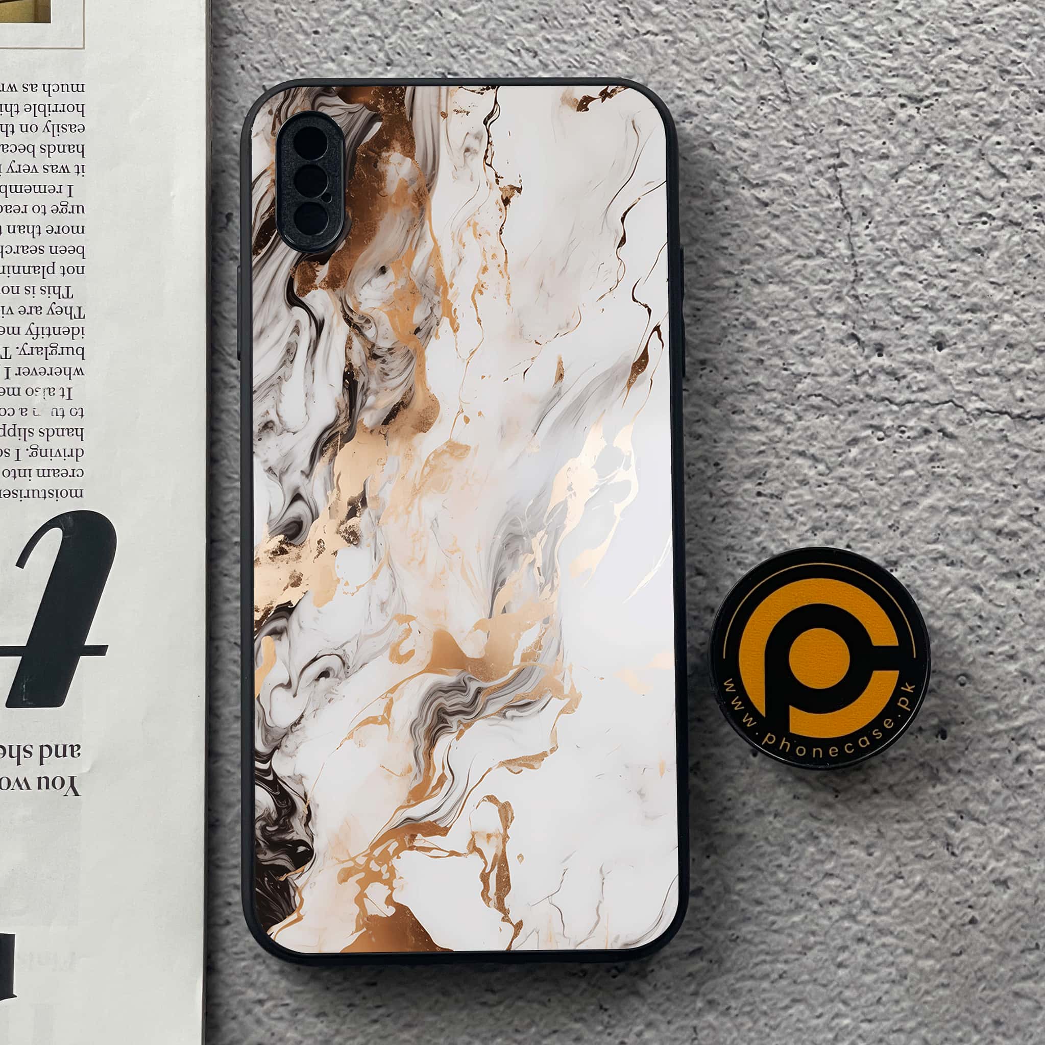 iPhone Xs Max - Liquid Marble Series - Premium Metal Printed soft Bumper shock Proof Case