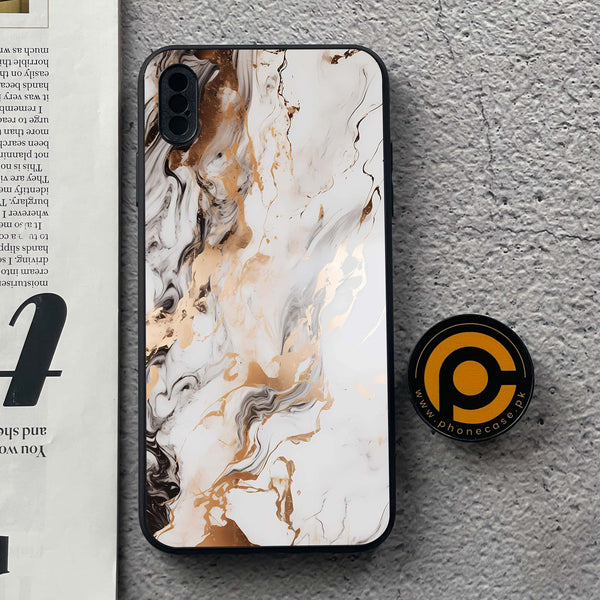 iPhone Xs Max - Liquid Marble Series - Premium Metal Printed soft Bumper shock Proof Case
