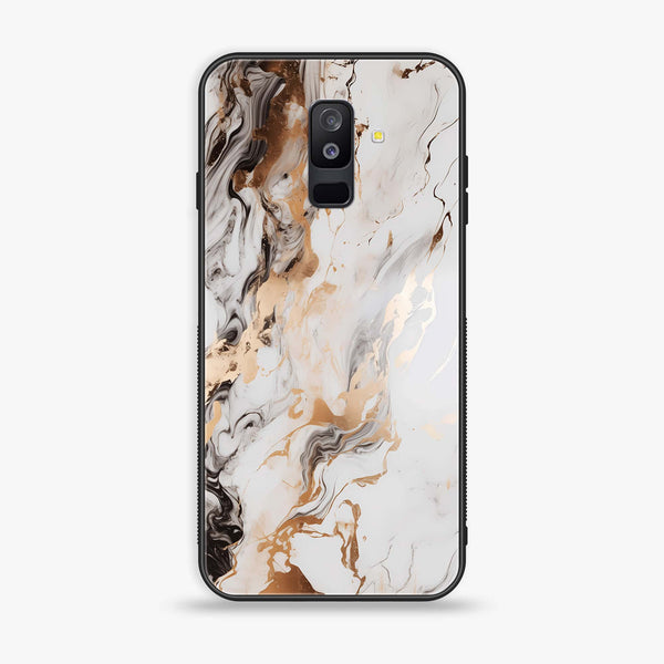 Samsung Galaxy A6 Plus (2018) - Liquid Marble Design 1 - Premium Printed Glass soft Bumper shock Proof Case CS-17553