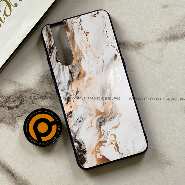 Vivo V15 Pro - Liquid Marble Series - Premium Printed Glass soft Bumper shock Proof Case