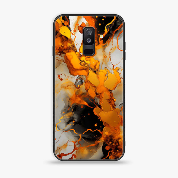 Samsung Galaxy A6 Plus (2018) - Liquid Marble Design 2- Premium Printed Glass soft Bumper shock Proof Case CS-12550