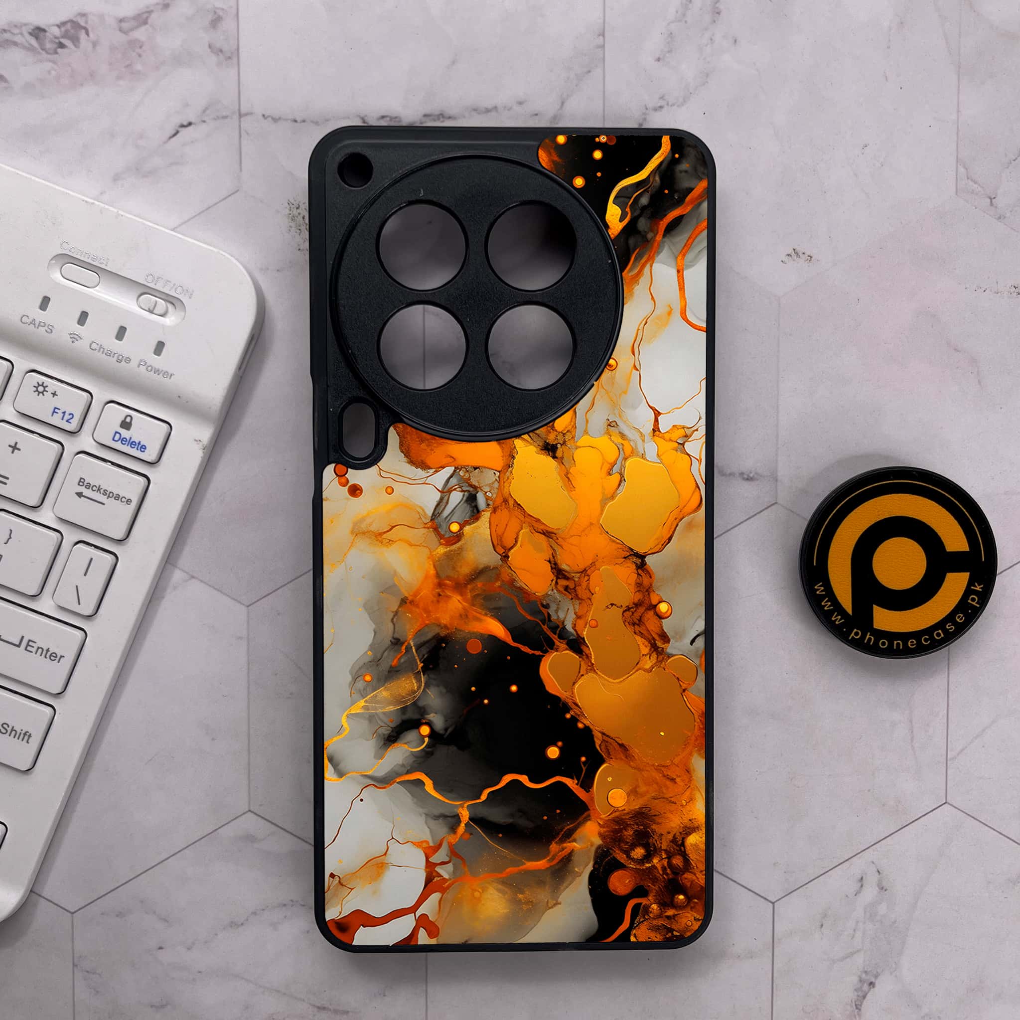 Tecno Camon 30 Premier - Liquid Marble Series - Premium Metal Printed soft Bumper shock Proof Case