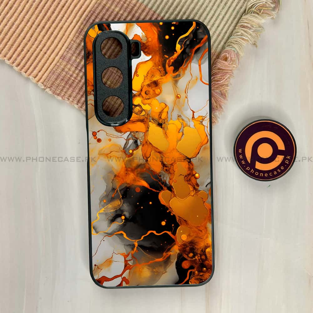 Infinix Hot 60i - Liquid Marble Series - Premium Metal Printed soft Bumper shock Proof Case